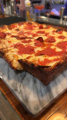 Detroit-Style Pizza - Cheese and Pepperoni