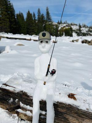 Snowman fisherman!