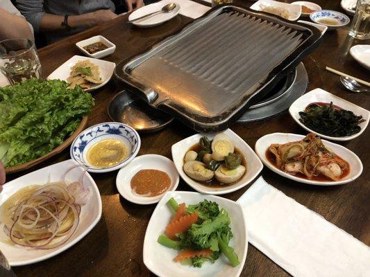 Grill setup and banchan