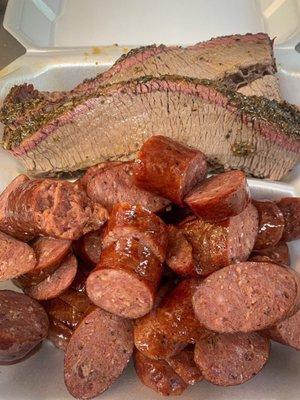 Prime brisket and Wagyu sausage