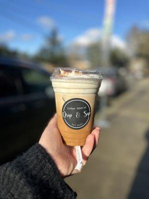 16OZ Vietnamese coffee with a sweet & salty cold foam