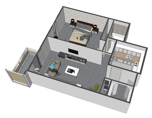 1 bedroom floorplan