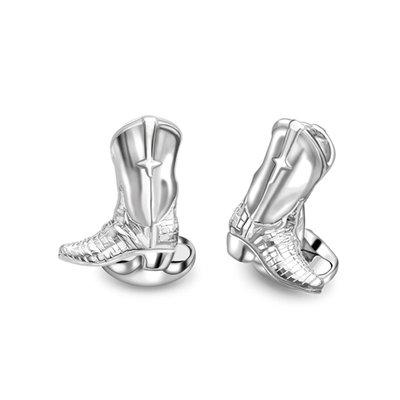 Sterling silver cowboy boot cufflinks by Deakin & Francis