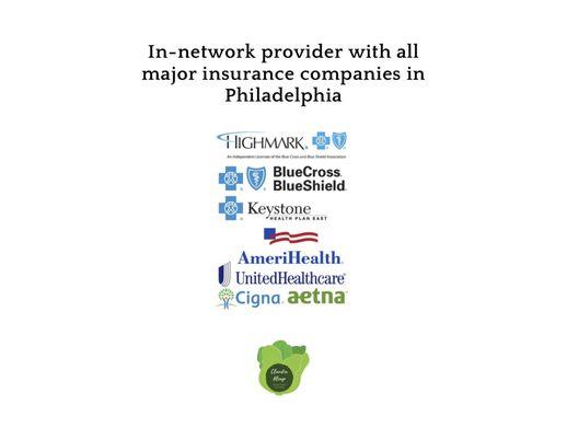 In-network provider with all major insurance companies in Philadelphia