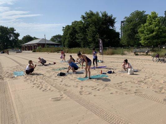 Beach Yoga at Osterman Beach