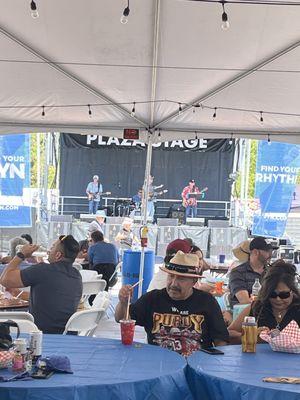 Rib Cook Off  eating area & band!