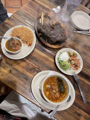 Muy Grande Fajita Platter & Charro Bean Soup (Bowl)