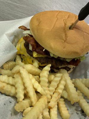 The "Triple Bypass" bacon cheeseburger