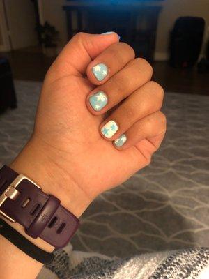 Shellac Nails with star design