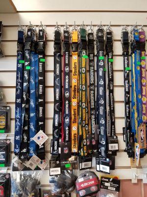 Keychains, lanyards, teams, lakers, packers, steelers, raiders, dodgers