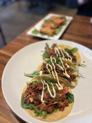 Kimchi BBQ Beef tacos