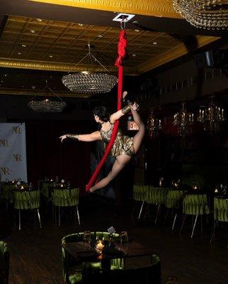 live aerialist performances every Fridays and Saturdays