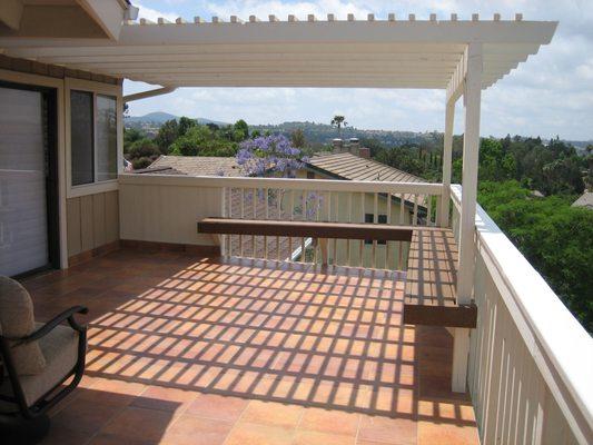 Deck and Trellis with Tera Cota tile flooring.