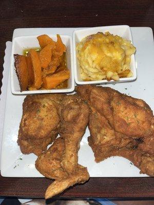 Fried Chicken Macaroni and Cheese Candied Yams