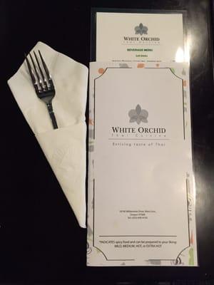 The new White Orchid Thai Cuisine menu!