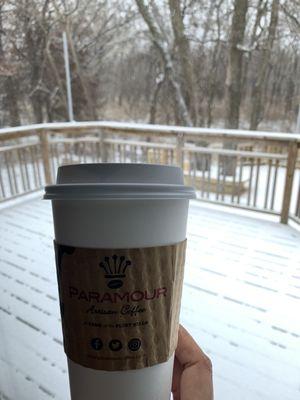 Coffee and snow= perfection!