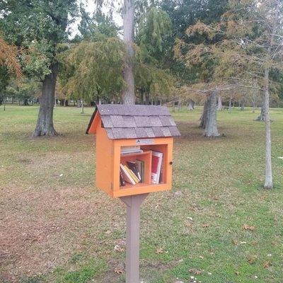 Little Library on the side of the Performing Arts Center