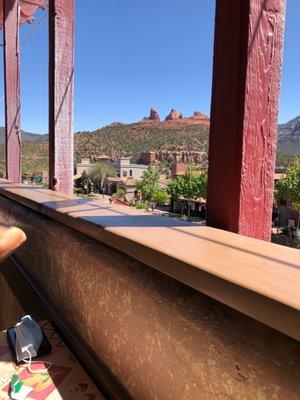 View of the Red Rocks in Sedona, patio view