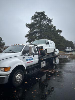 Disabled van at drop off location