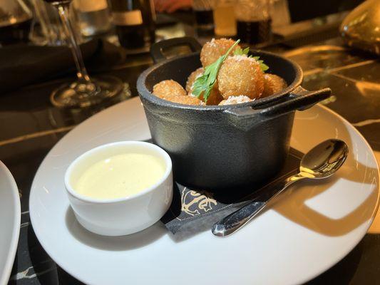 Fried potatoes with truffle butter...nom nom nom