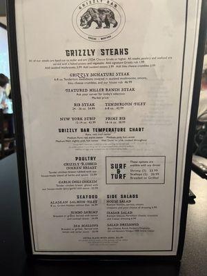 Check out the menu