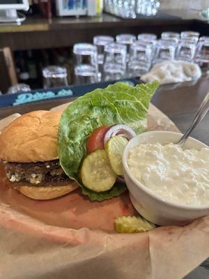 Juicy Lucy with cottage cheese