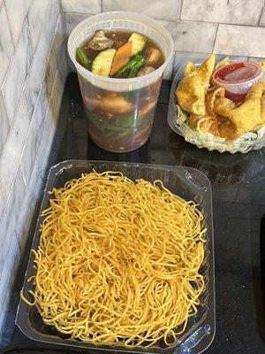 Hong Kong Style Crispy Noodle and Crab Rangoon