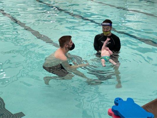 Back float with Coach Dallas