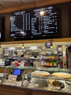 Front counter and menu