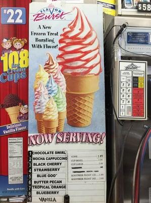 Best soft serve cones, with so many assorted flavors. Sold in cones and small or large cups. perfect for summer!