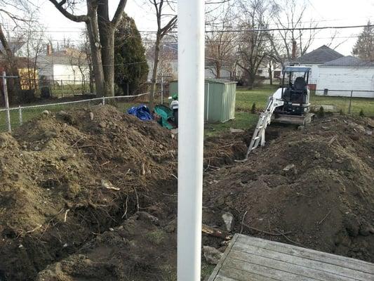 My backyard after most of the dig was complete.