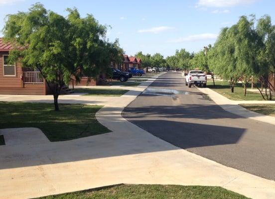 Paved roads, curbs and sidewalks throughout the Resort.