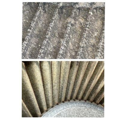 Blower wheel before / after sanitizing