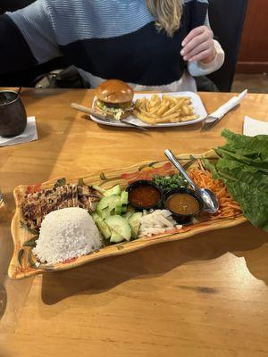 Lettuce wraps & cheeseburger!