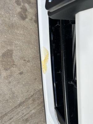 Oil left on vehicle