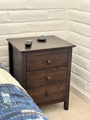 We ordered 2 nightstands and were able to select our own wood and stain finish.