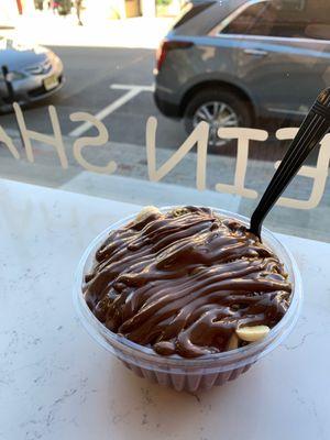 Peanut Butter Protein Acai Bowl with NUTELLA!