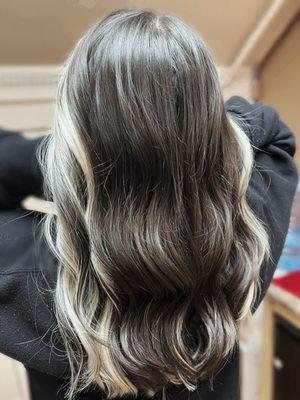 Silver hair balayage