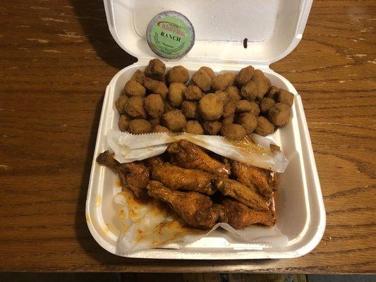 Mild Lemon pepper wings combo with fried okra