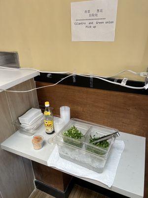 Green onion and cilantro station