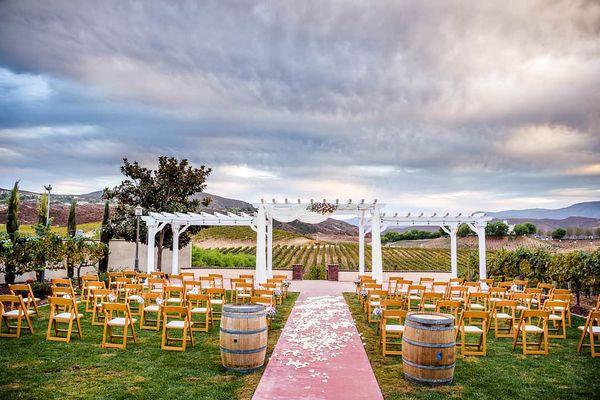 Wedding Ceremony Views at Leoness Cellars