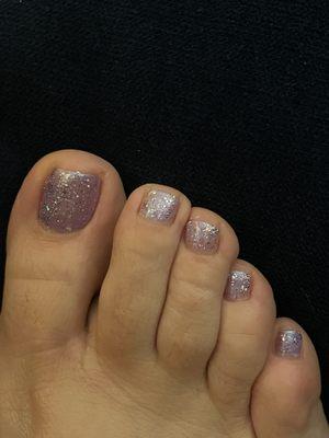 This is a gel on a regular (I think it's called a spa pedicure) pedi.