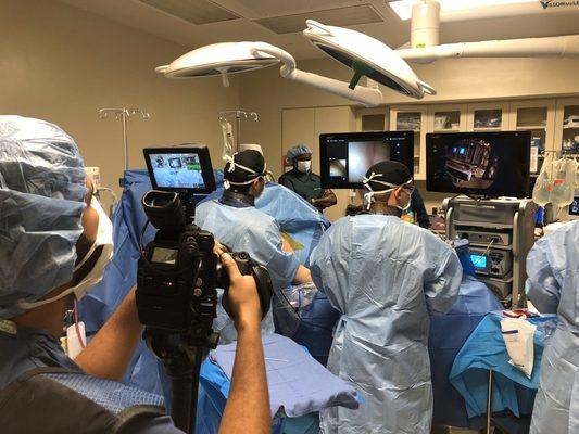 Arthrex filming Dr Wallace in surgery