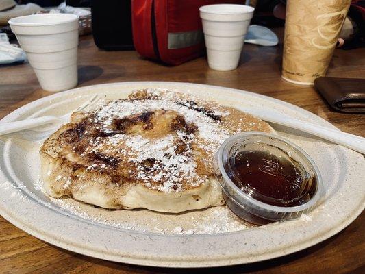 Cinnamon Swirl Pancake Breakfast (butter scraped off; forgot to tell them I didn't want any)