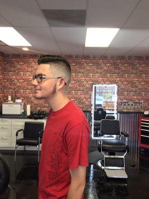 0A fade with side chops hard line up!! Fresh