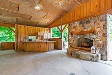 Stone Fireplace in the Pavilion