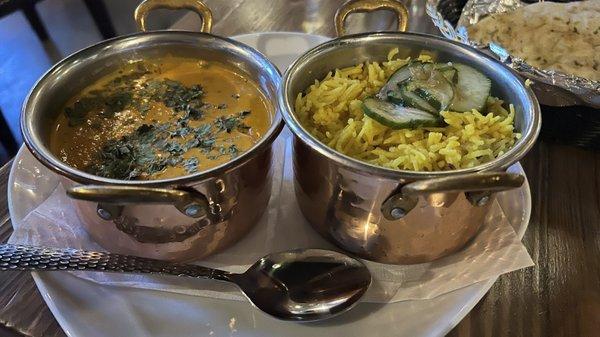 Butter chicken and basmati rice