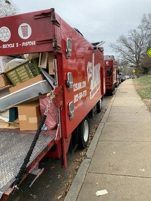 Their trucks packed full.