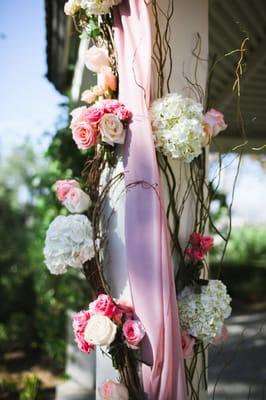 up-close view of gazebo flower arch