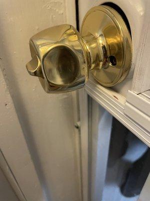 Bent door knob